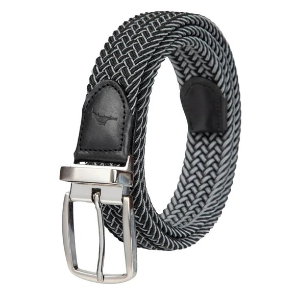Tommy Bahama Other - NEW Tommy Bahama Men's S/M Reversible Braided Belt Leather Trim Black & Gray